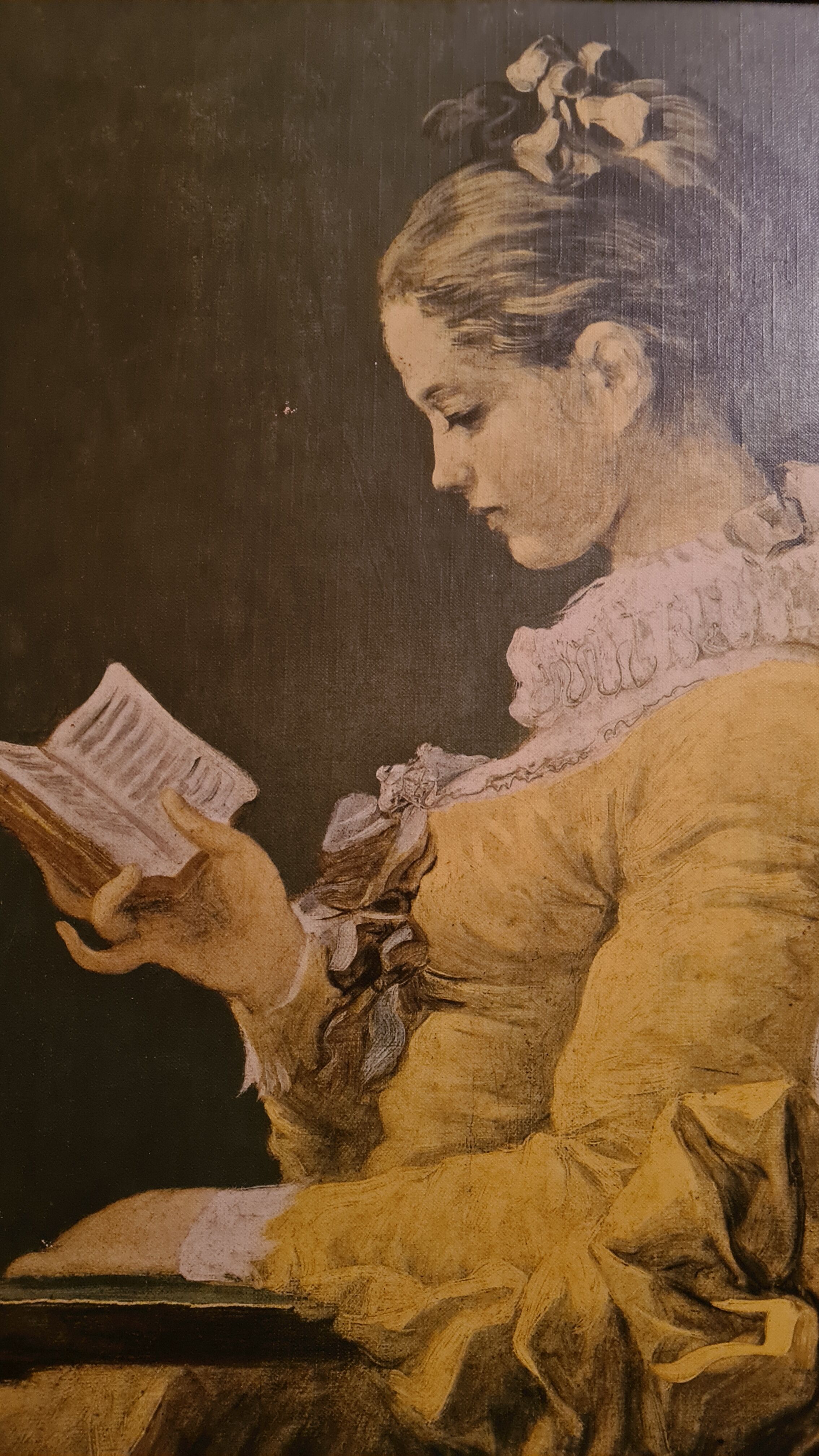 Vintage painting on cardboard