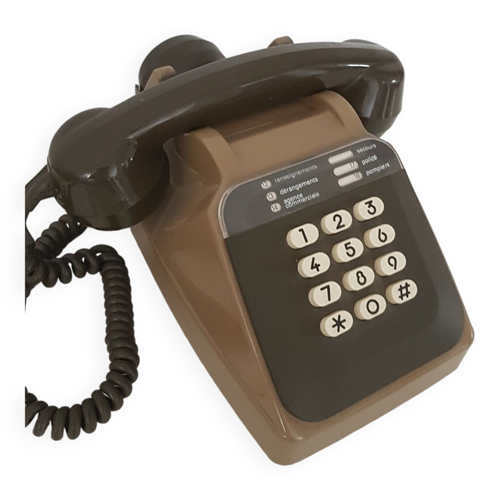 Téléphone à touches marron vintage | Selency