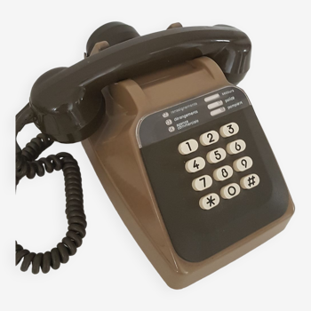 Téléphone à touches marron vintage
