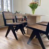 rattan and wood bistro chair