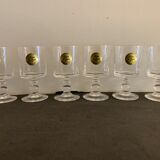 6 digestive glasses made of flanders crystal