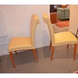 Poltrona Frau Vittoria chairs in yellow leather