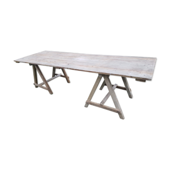Table de ferme sur tréteaux ancienne n2