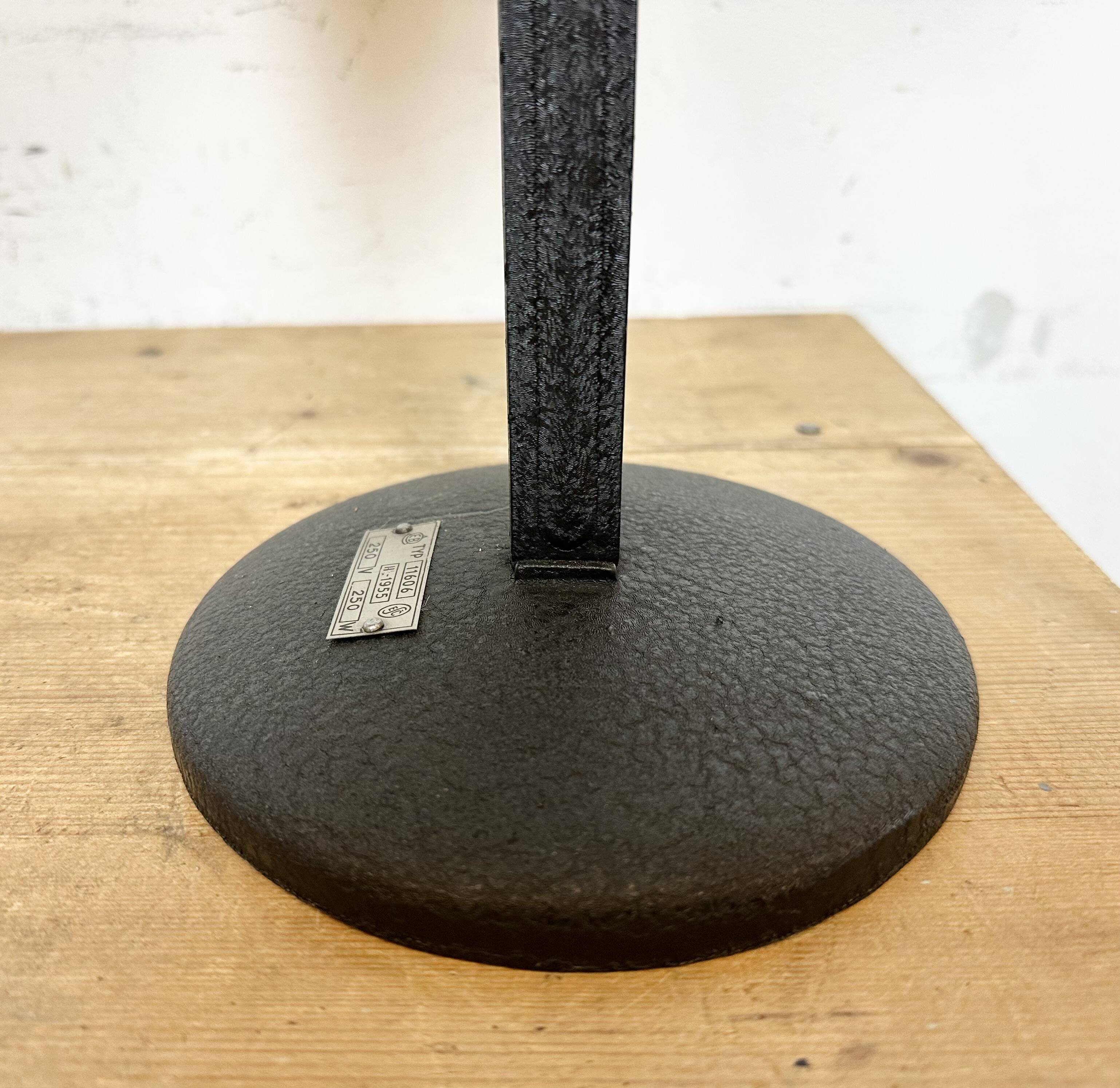 Vintage black enamel table photo lamp, 1950s