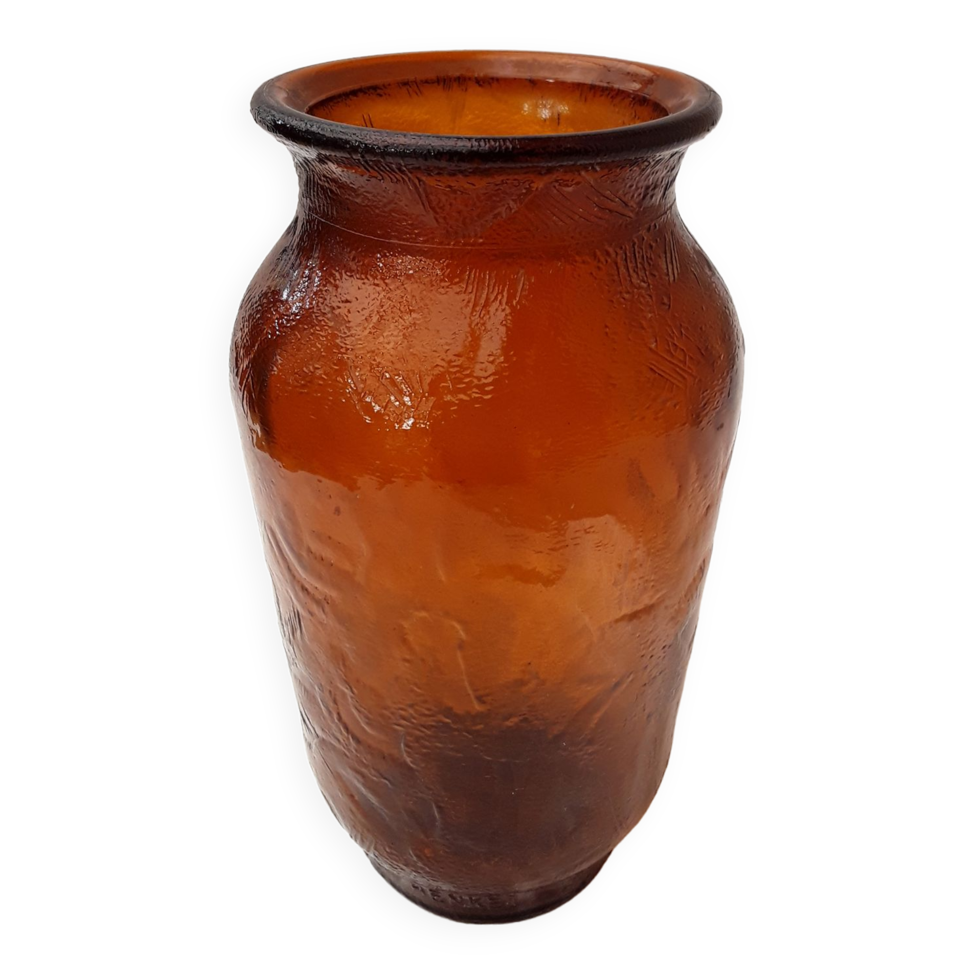 Henkel orange-brown glass vase