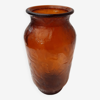 Henkel orange-brown glass vase