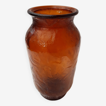 Vase verre Brun orangé Henkel