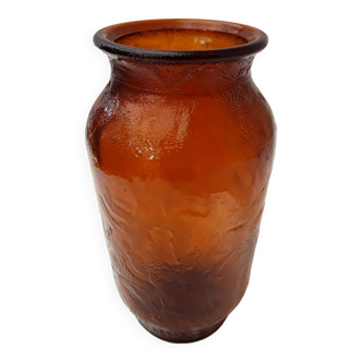 Henkel orange-brown glass vase
