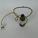 Lyre lamp in polychrome porcelain