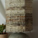 Vintage sandstone lamp and its wool lampshade