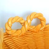 Basket of fruit in basketry, Vallauris 1960
