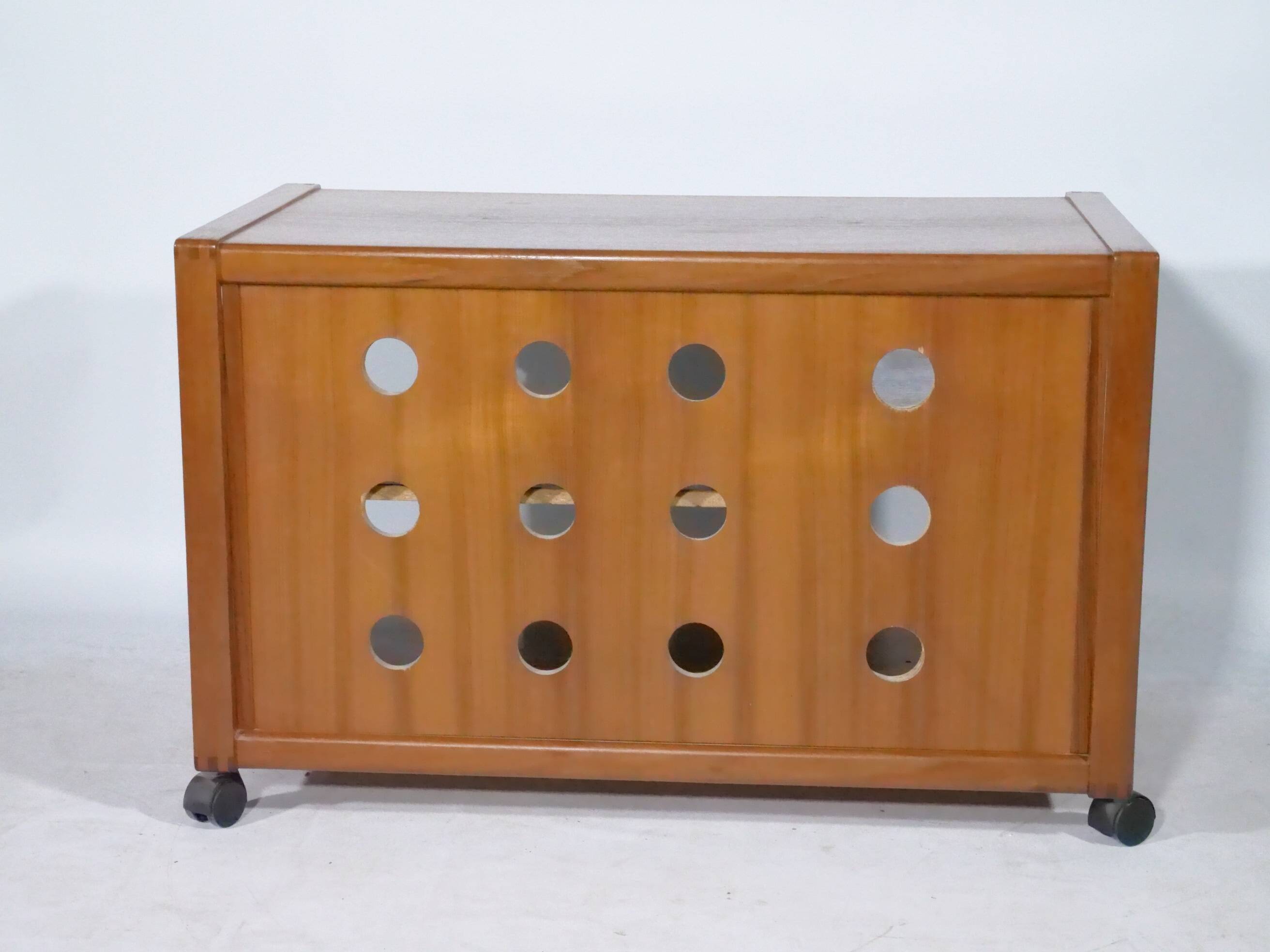 Buffet audio pour meuble phonographe design danois en teck, années 1960