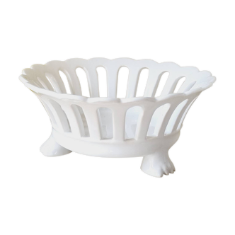 Tripod openwork basket with white ceramic claws Malicorne taste