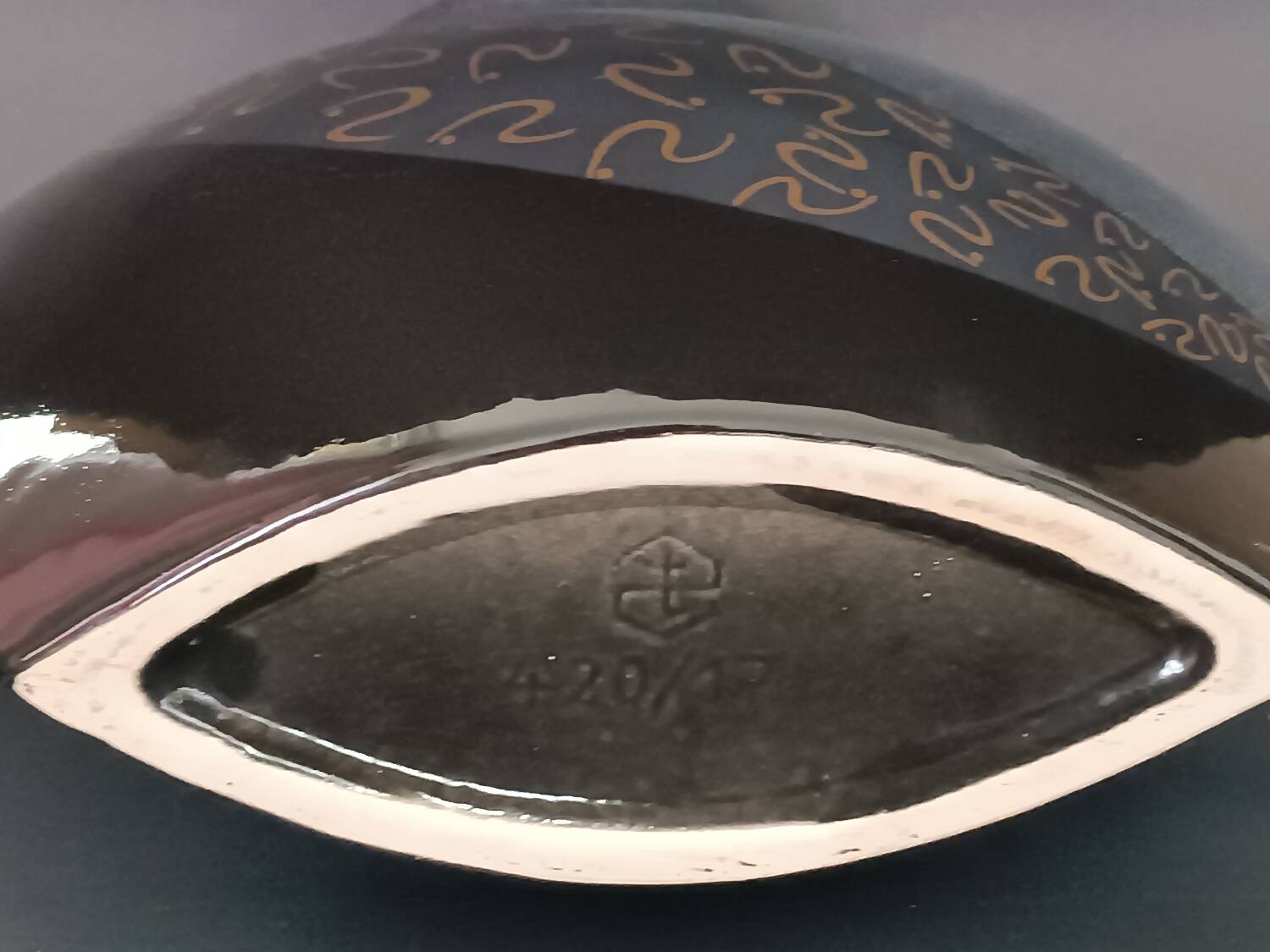 Steuler black ceramic geometric vase