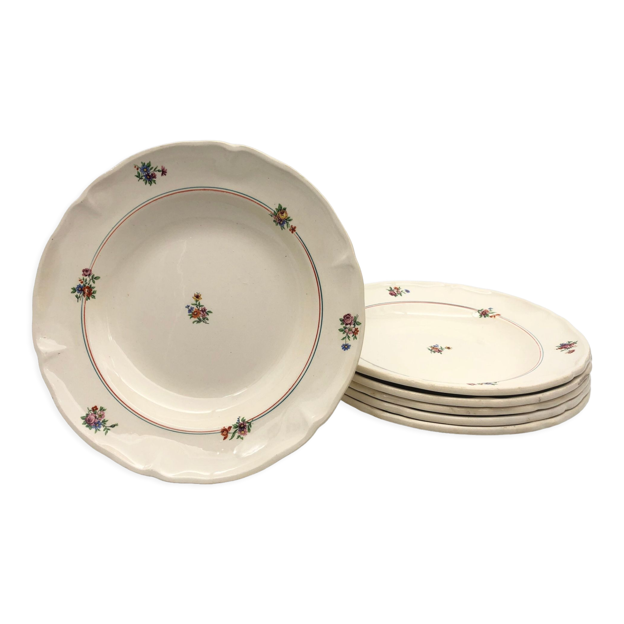 6 hollow plates "Moulin des Loups - Beauce model"