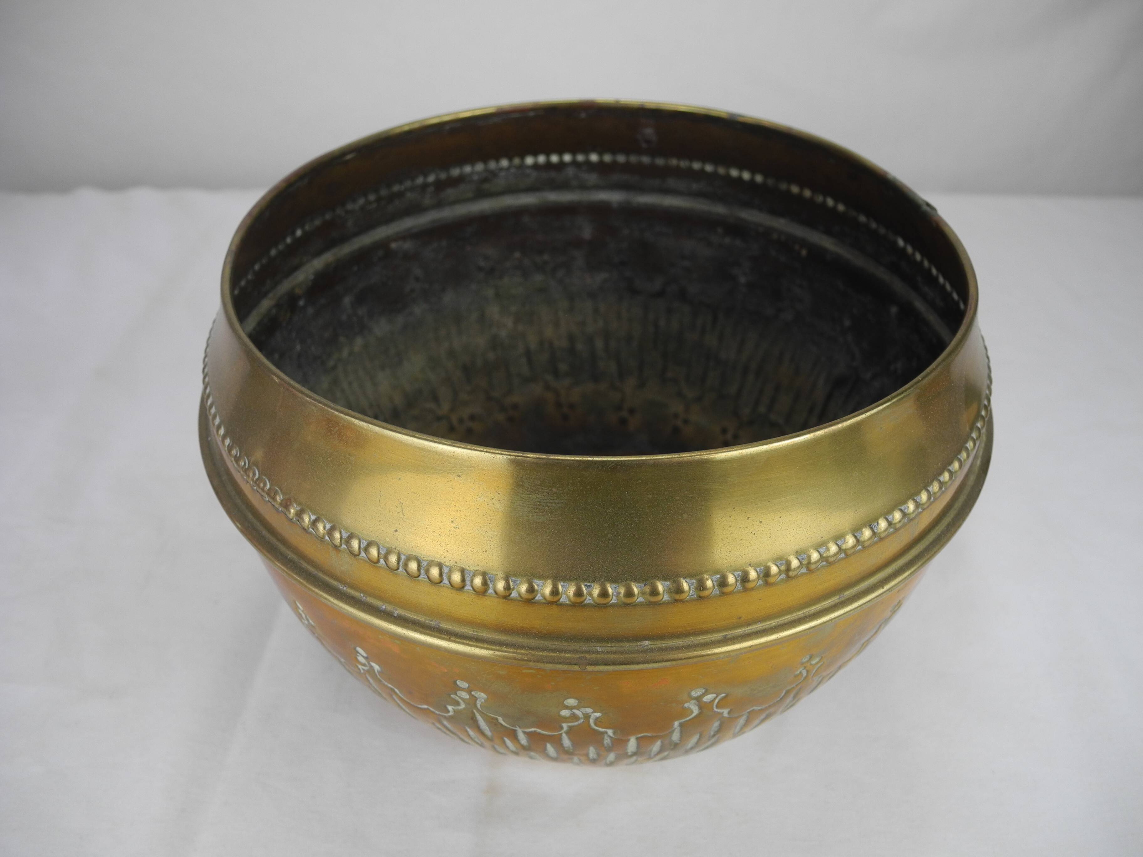old gilded brass flower pot shabby chic old brass flowers pot