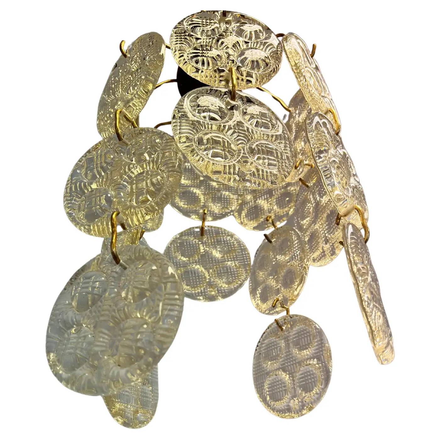 Design brass and glass pendant / chandelier by Zelezny Brod, 1970s