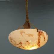 Art Nouveau Glass Pendant, Czechoslovakia, 1920s