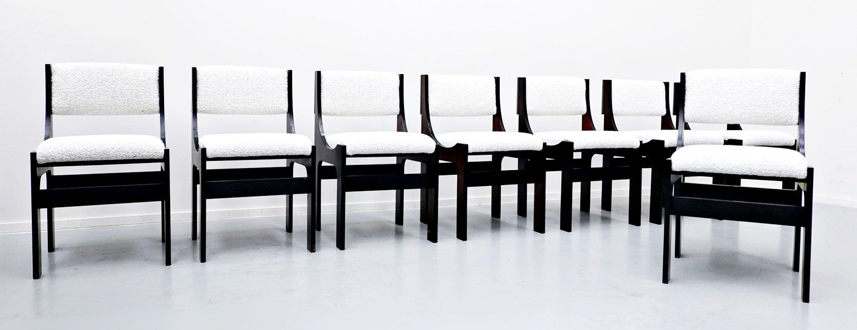 Set of 8 living room chairs in italy 1960s upholstery