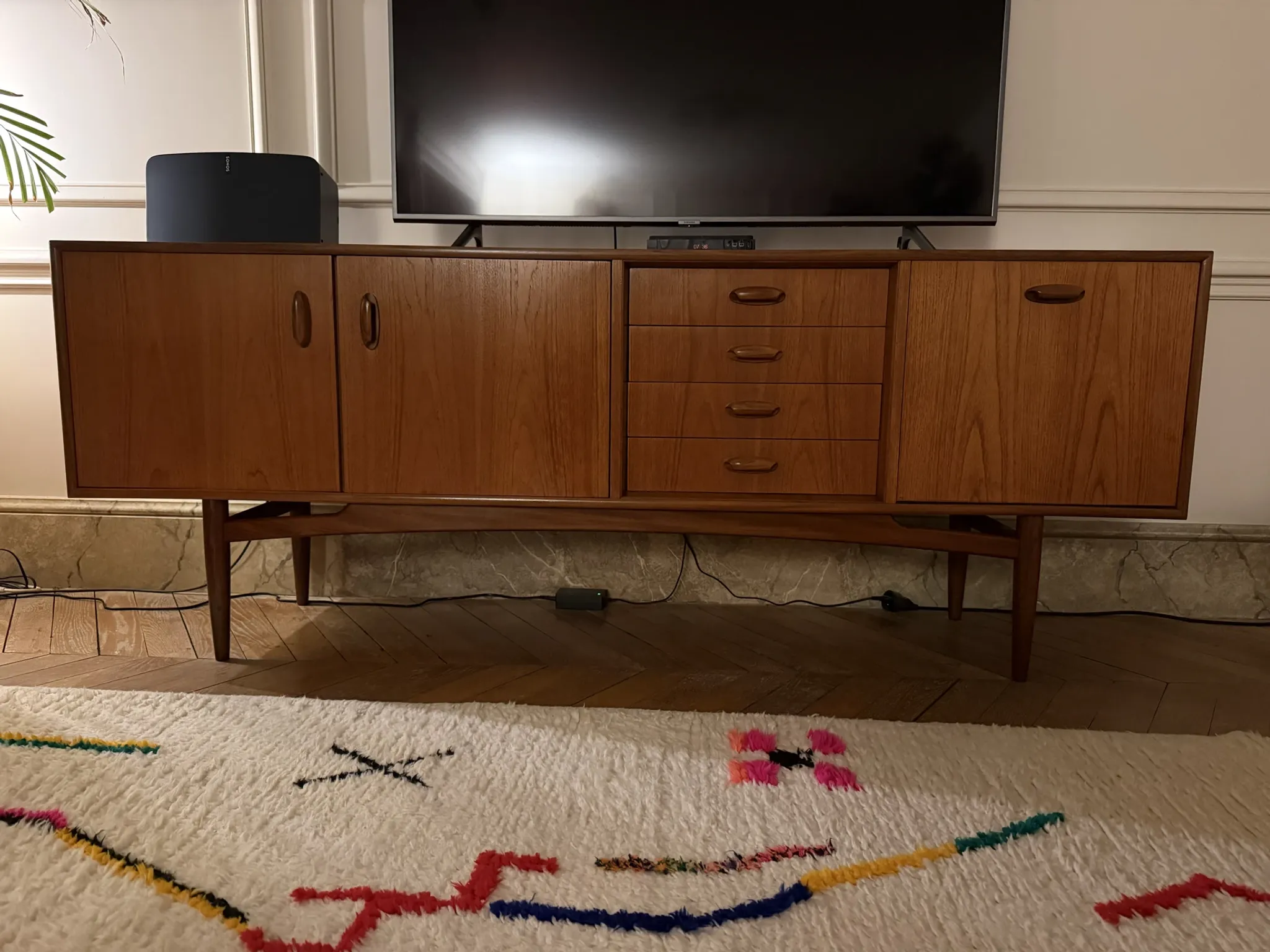 Vintage Scandinavian teak sideboard by G Plan, 1960.