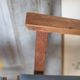 Pair of wooden bridge armchairs from the 1950s, vintage chairs.