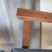 Pair of wooden bridge armchairs from the 1950s, vintage chairs.