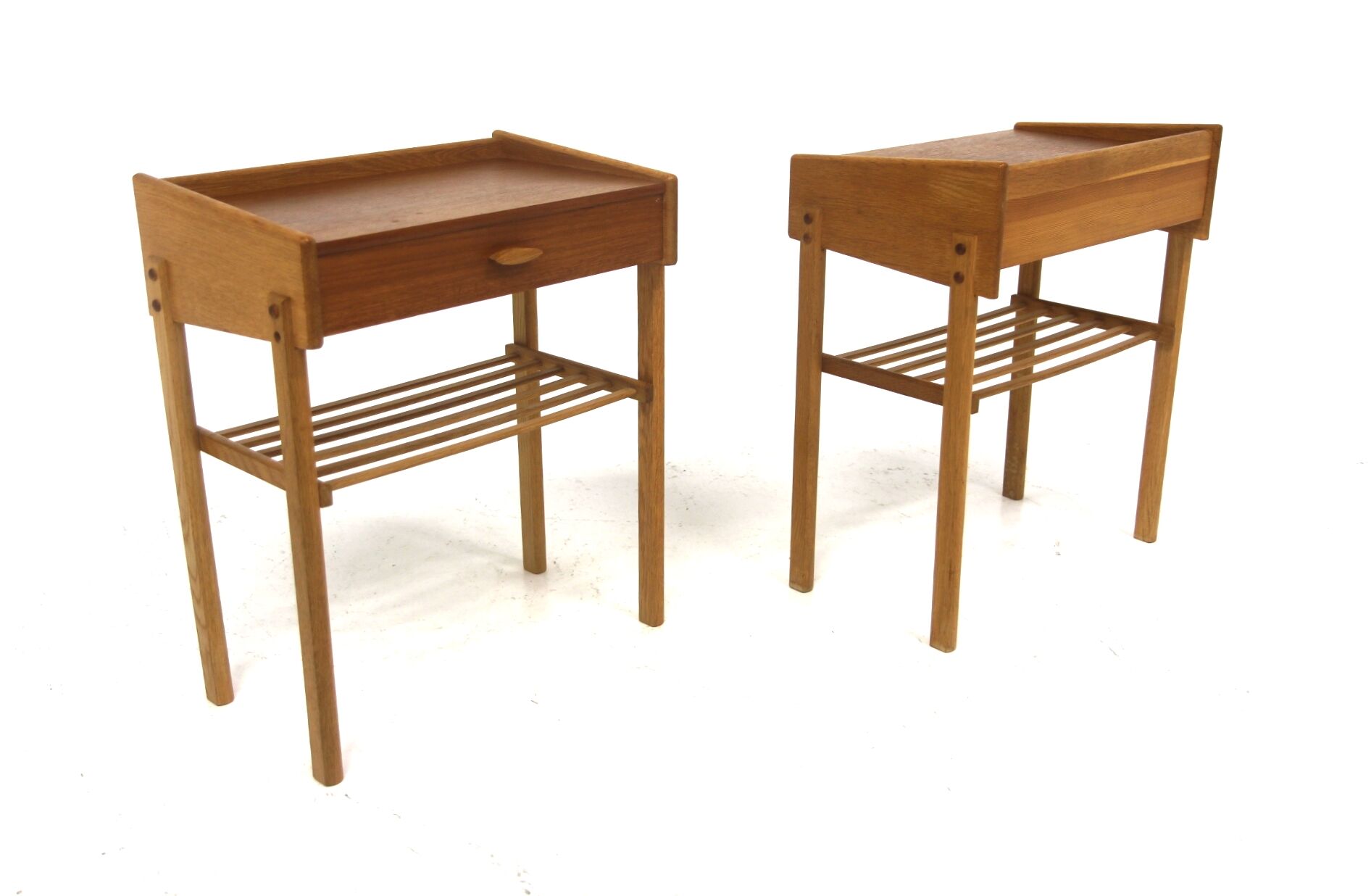 Set of 2 Scandinavian teak bedside tables, Sweden, 1960.