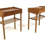 Set of 2 Scandinavian teak bedside tables, Sweden, 1960.