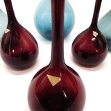 Set de 6 vases tulipe en verre soufflé par Arthur Percy, Gullaskruf, Suède