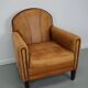 Vintage Dutch cognac coloured leather club chair