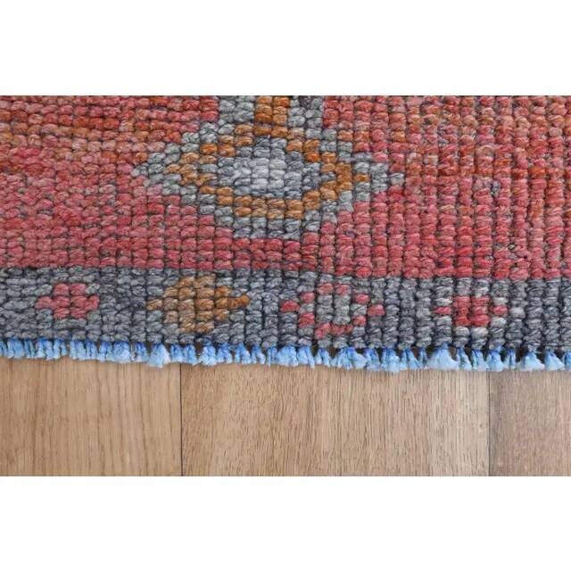 1970s Turkish Oushak Handmade Wool Cotton Orange Area Rug 86x284