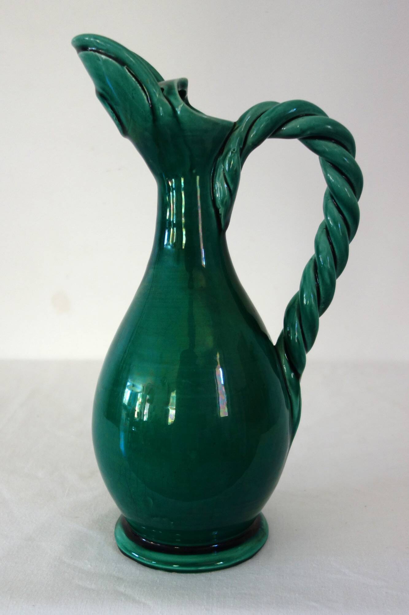 Glazed ceramic pitcher, France, 1950s