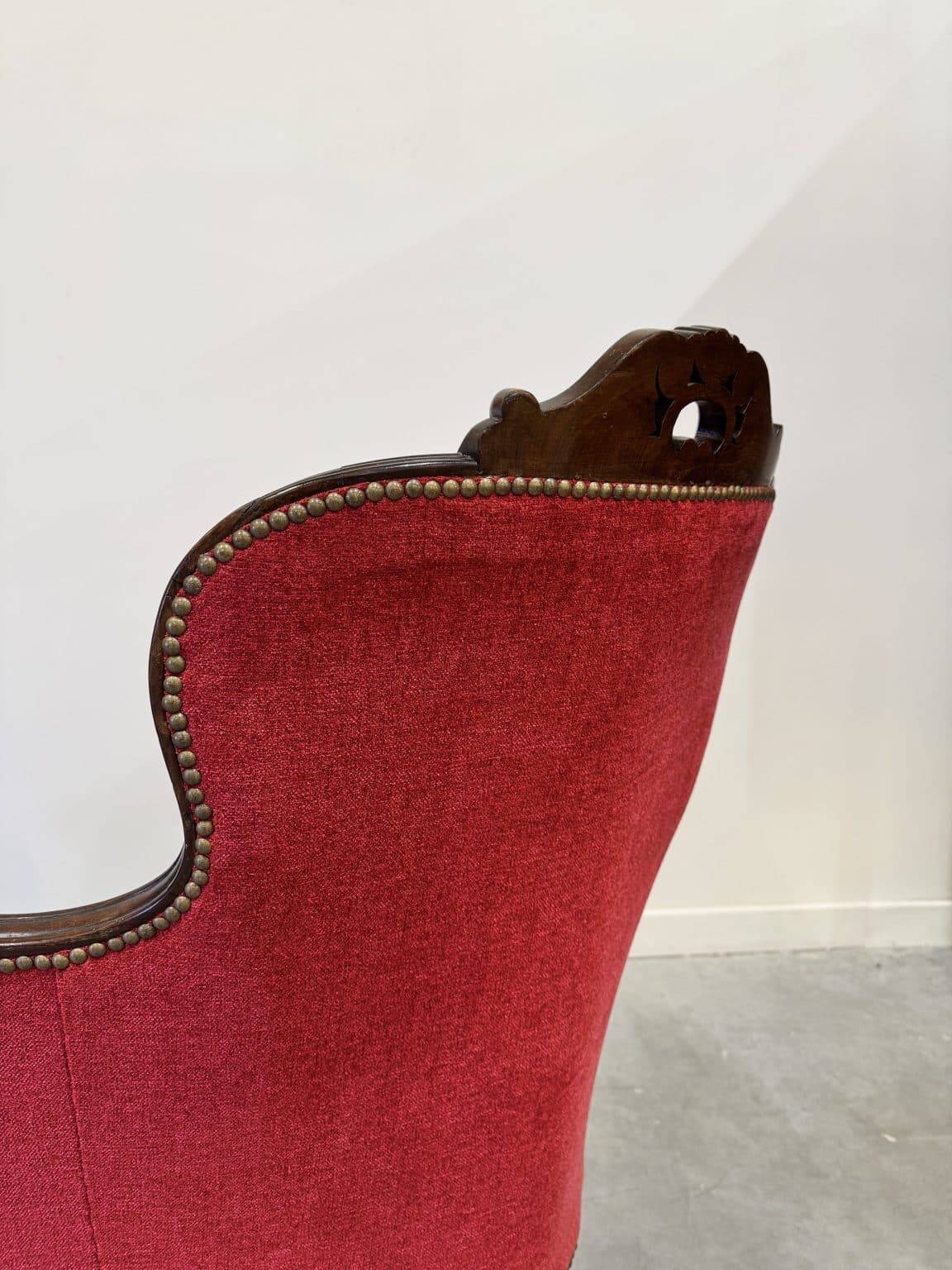 Antique Louis-Philippe velvet sofa