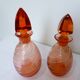 Nécessaire de toilette vintage en verre rose 201089