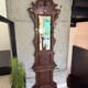 Antique oak carved coat stand, mirror and umbrella stand — late 19th century