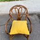 Fauteuil en rotin vintage / bambou teinté — Style Boho 70s