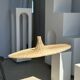 Large suspension, rattan luminaire in hat shape D:80cm