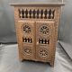 Miniature wooden wardrobe for dolls, hand-carved in Breton French style.