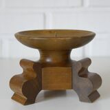Large antique candle holder Art Deco handmade wood candle stick holder