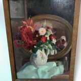 Michel Dubost (1879-1952) - Bouquet de fleurs - Huile sur panneau.