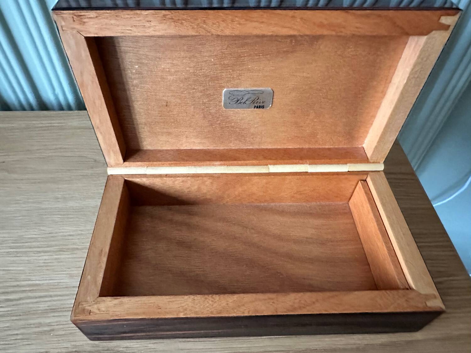 Varnished wooden cigar box
