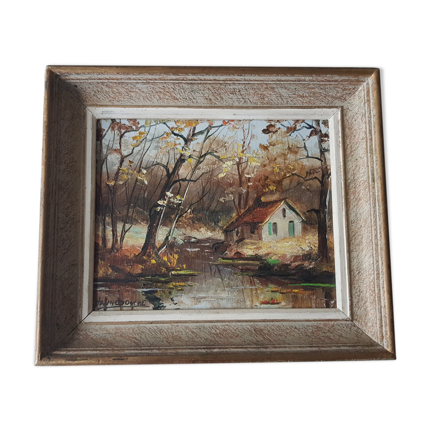 Tableau de jean hannedouche paysage  huile sur toile