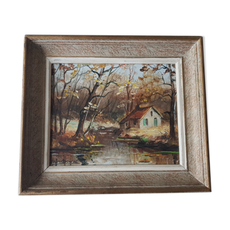 Painting by jean hannedouche landscape oil on canvas