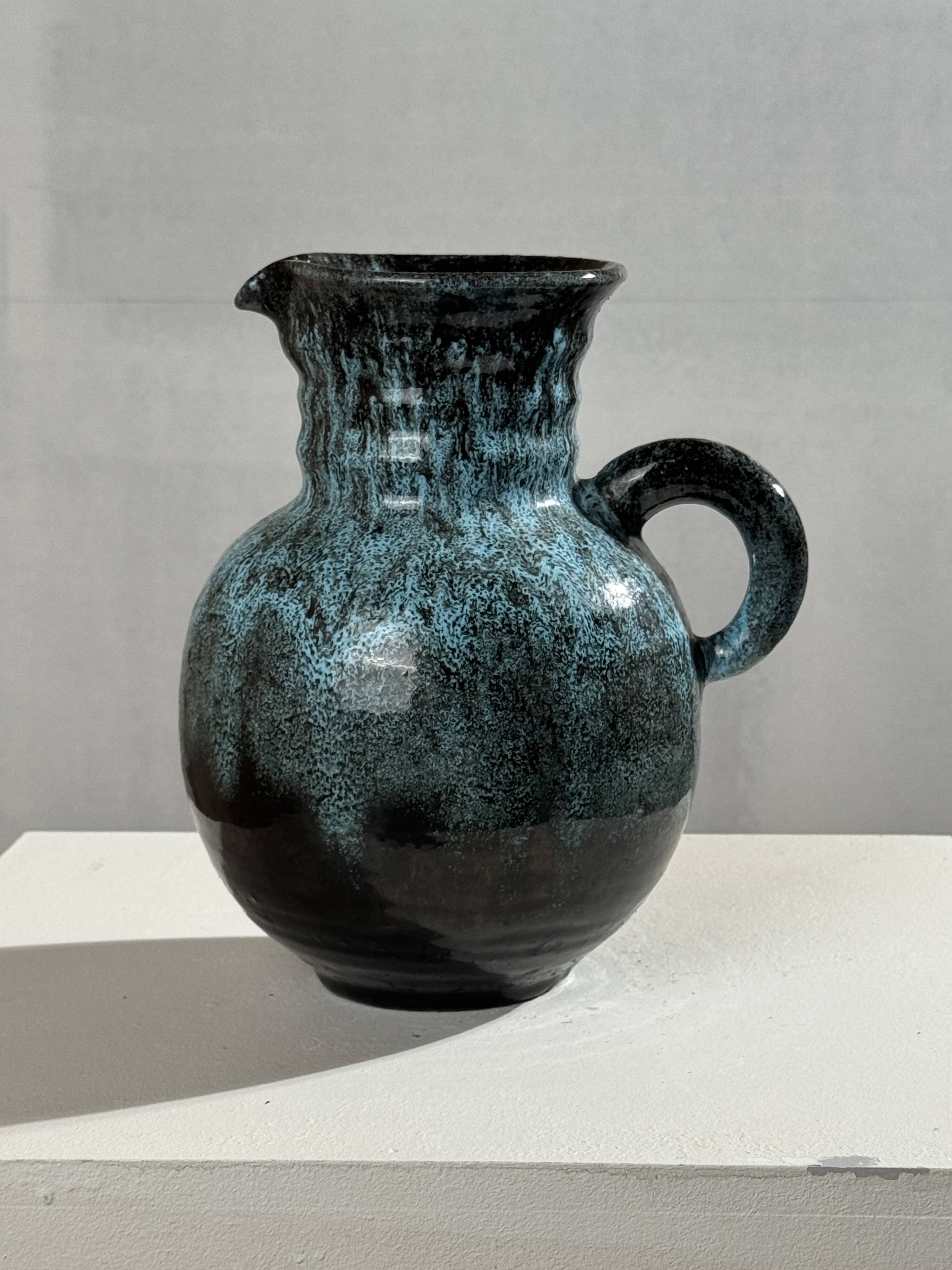 Ceramic jug by the Accolay potters, 1960