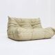 Vintage Togo Ligne Roset 2 seater sofa in leather by Michel Ducaroy