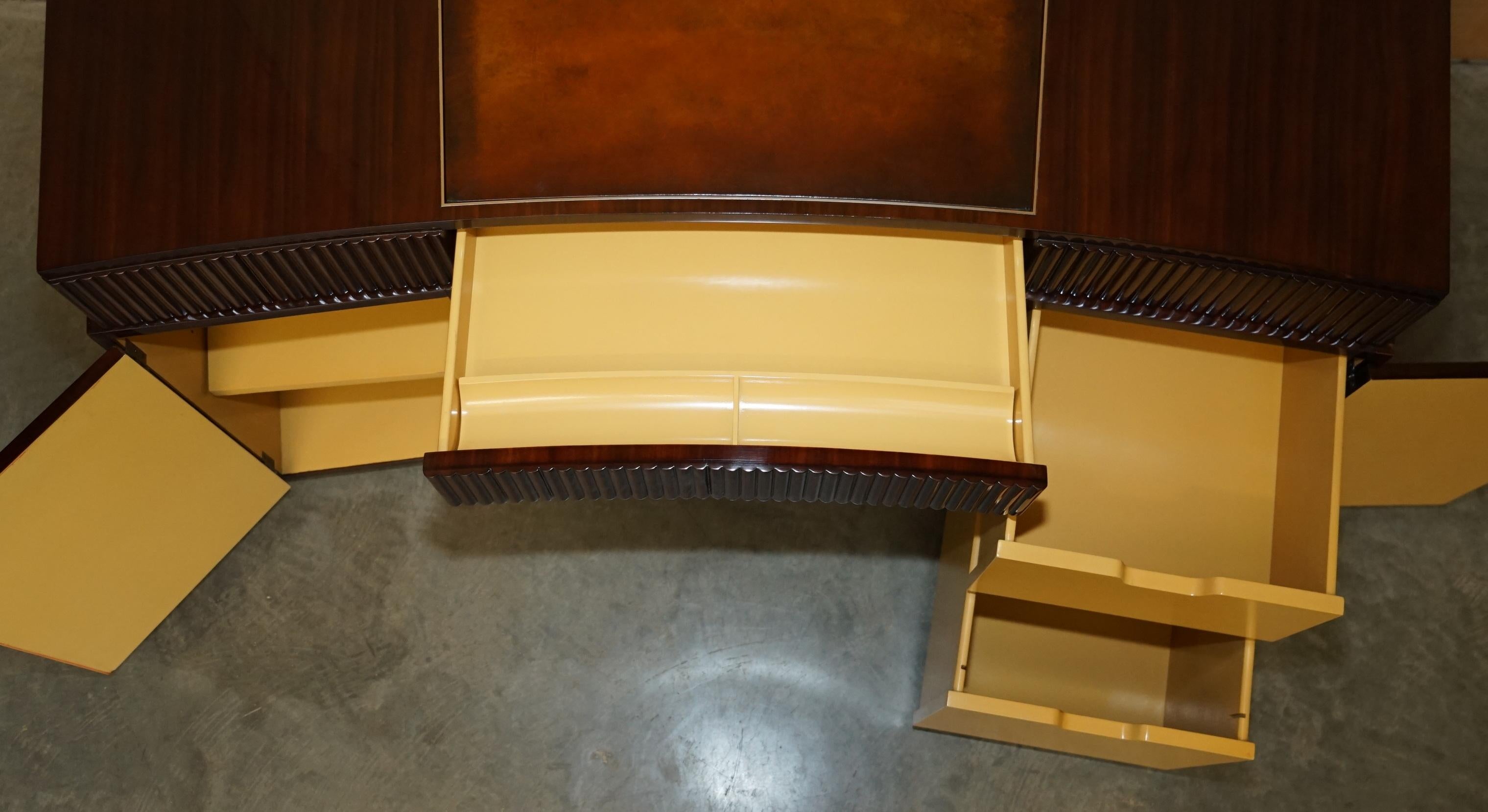 Bureau Art Déco Ralph Lauren Macassar & cuir