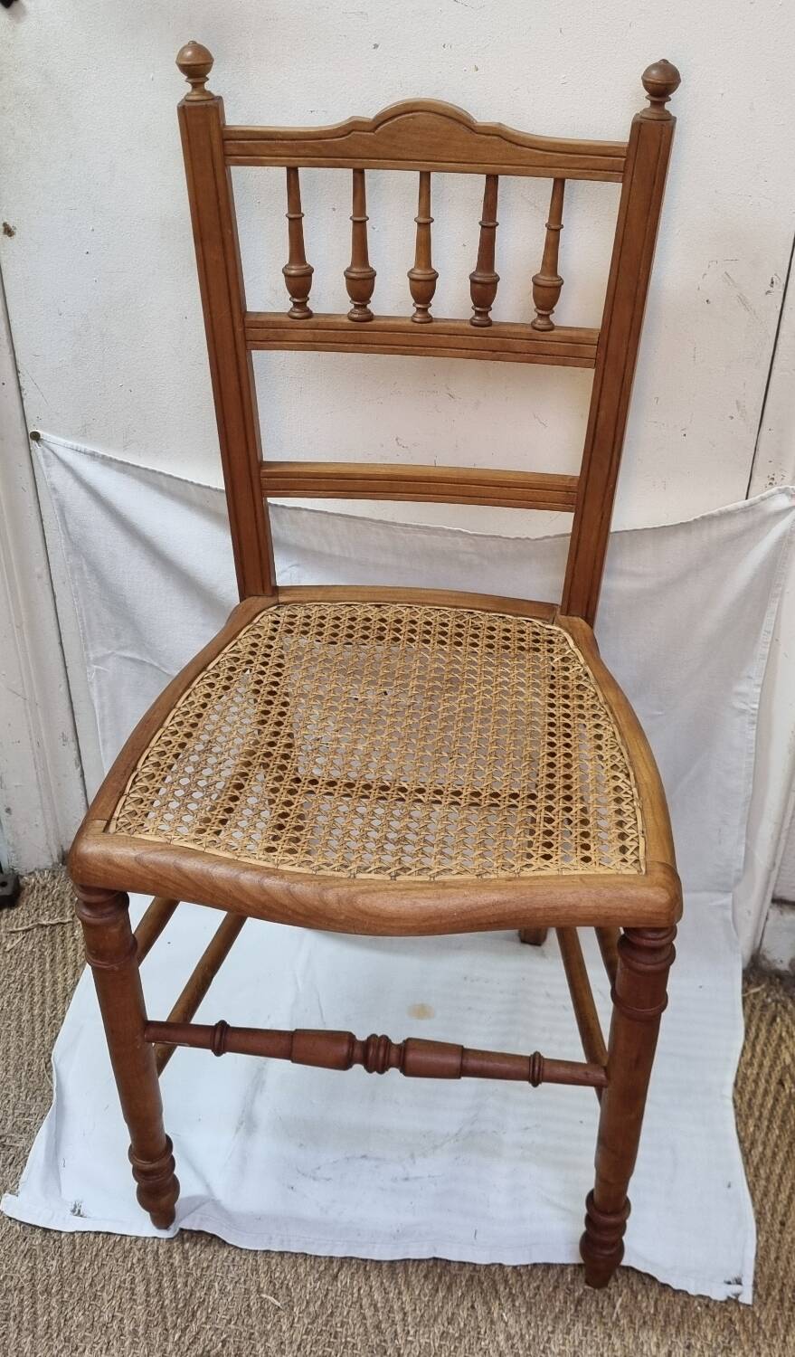 Rattan bedroom chair from the early 20th century