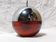 Ice bucket in the shape of an apple, chrome metal and red Bakelite, France, 70s