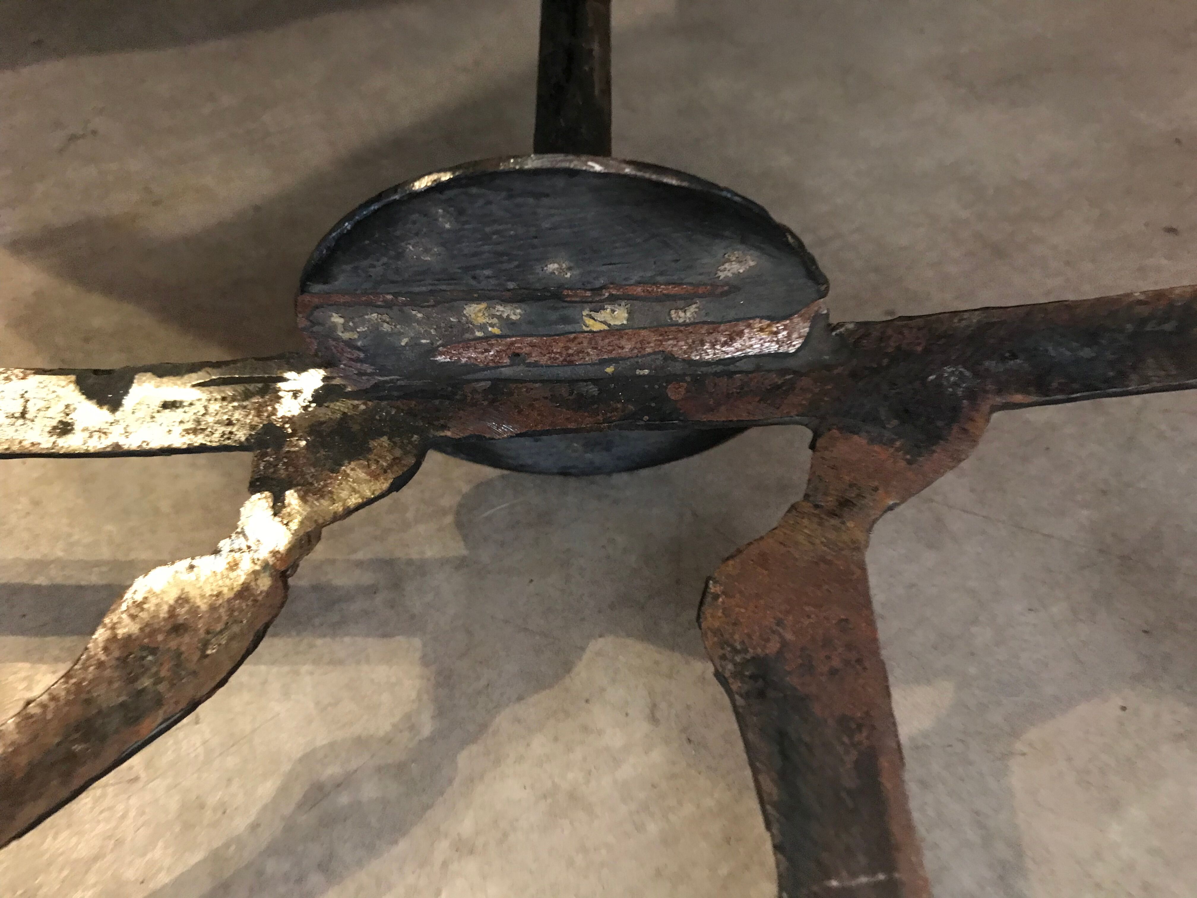 Horse-shaped weather vane in brushed steel artisanal work by ironworker