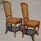 Paire de chaises en bois et cannage style Louis XV